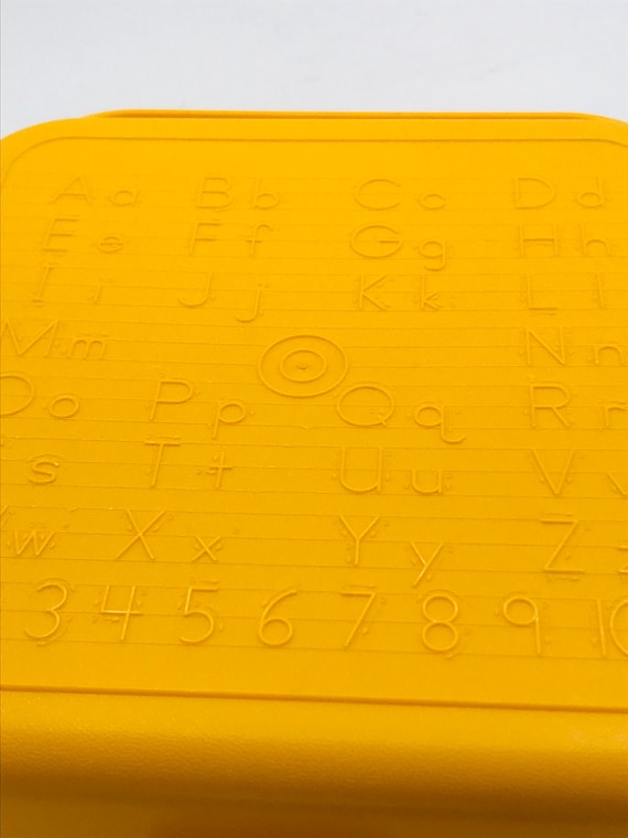 Vintage Tupperware Lunch Box Yellow Abcs 