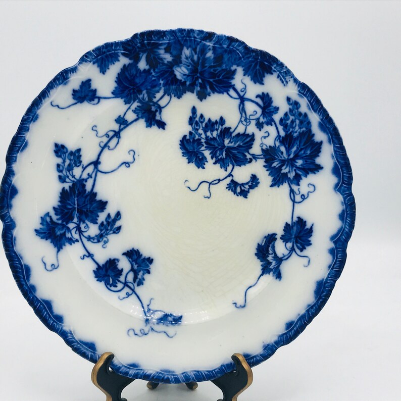 late 1800/'s Antique John Maddock Sons Flow Blue Virginia Dinner 9 34 Plate