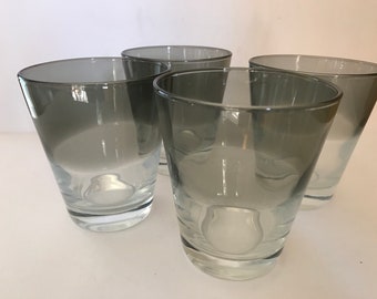 Vintage  Silver Fade  Rocks or Whiskey  Glass Tumblers 12 ounce