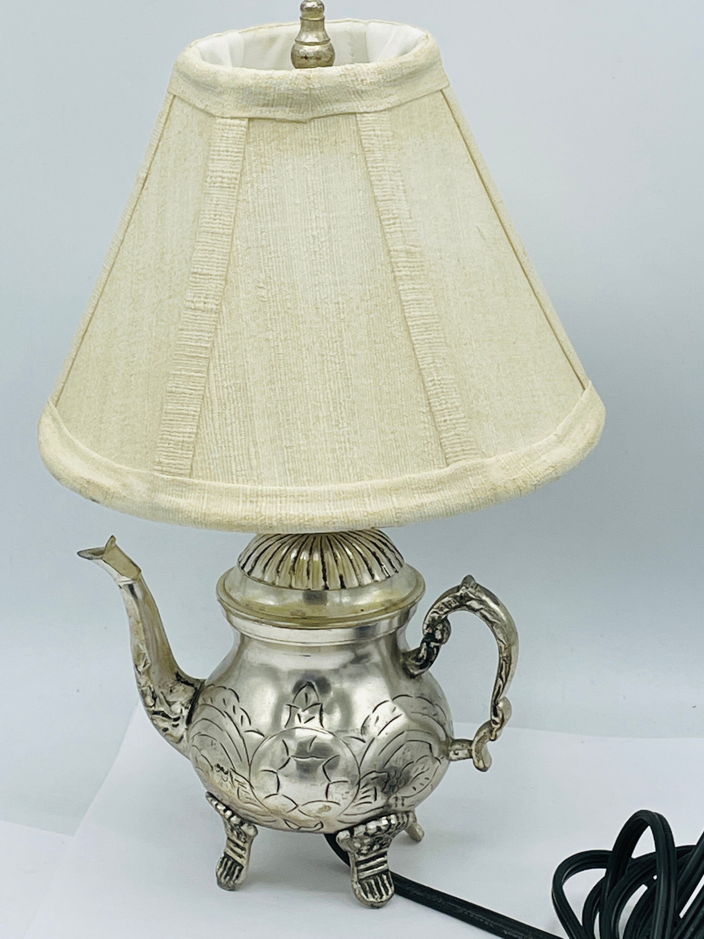 Silver teapot sale lamp