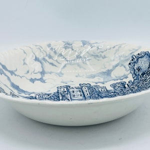 Vintage English Castles Blue by BARRATTS Blue Vegetable Serving Bowl Staffordshire 9 image 2