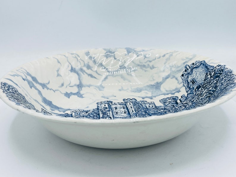 Vintage English Castles Blue by BARRATTS Blue Vegetable Serving Bowl Staffordshire 9 image 2