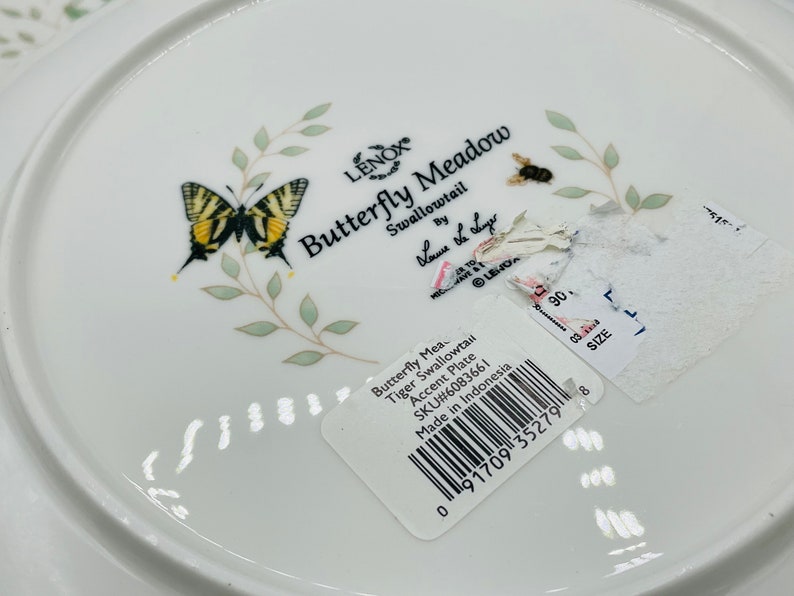 Set of 9 Lenox Butterfly Meadow SWALLOWTAIL Salad 9 Luncheon Plate New With Tags Butterflies image 3