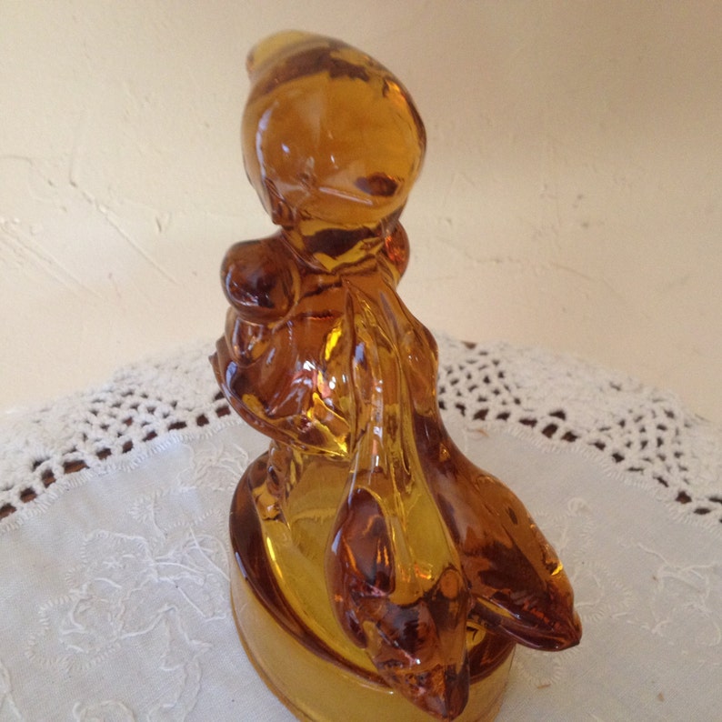 Vintage Glass Amber Molded Glass Figurine by LE Smith of a | Etsy