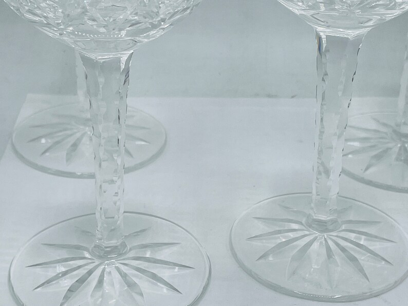 Vintage set of 4 Matching Nachtmann Traube Etched Hock Wine Glass Goblets Bohemian Clear image 3