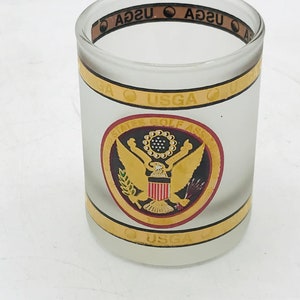 Vintage USGA 22K Gold encrusted Shot Glass-1999 United States Golf Association Souvenir image 1