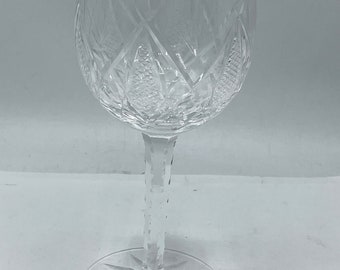 Vintage Nachtmann Traube Etched Hock Wine Glass Goblet Bohemian -Clear