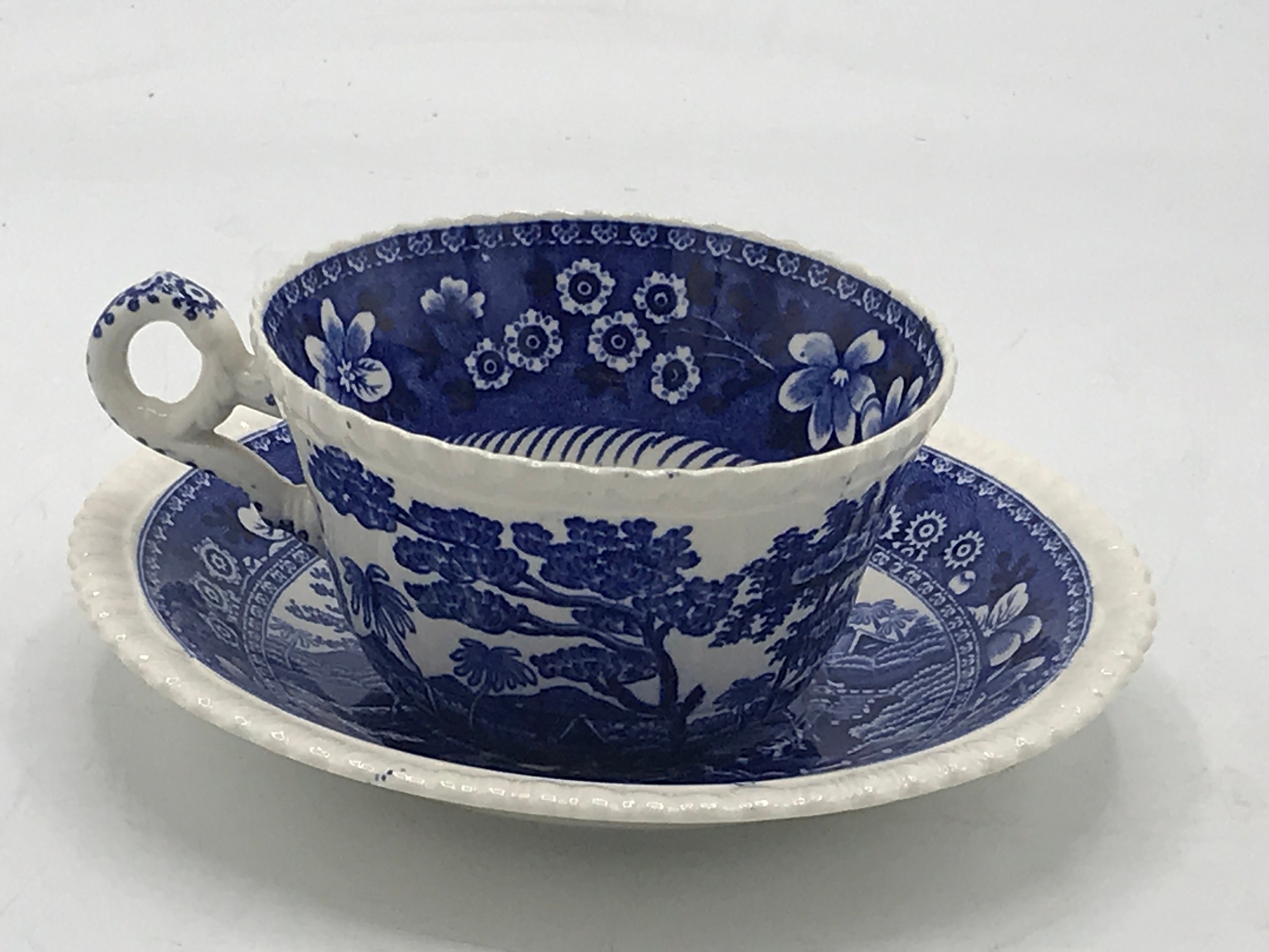 Vintage 1920's Copeland Spode Tower Blue Tea Cup and Saucer