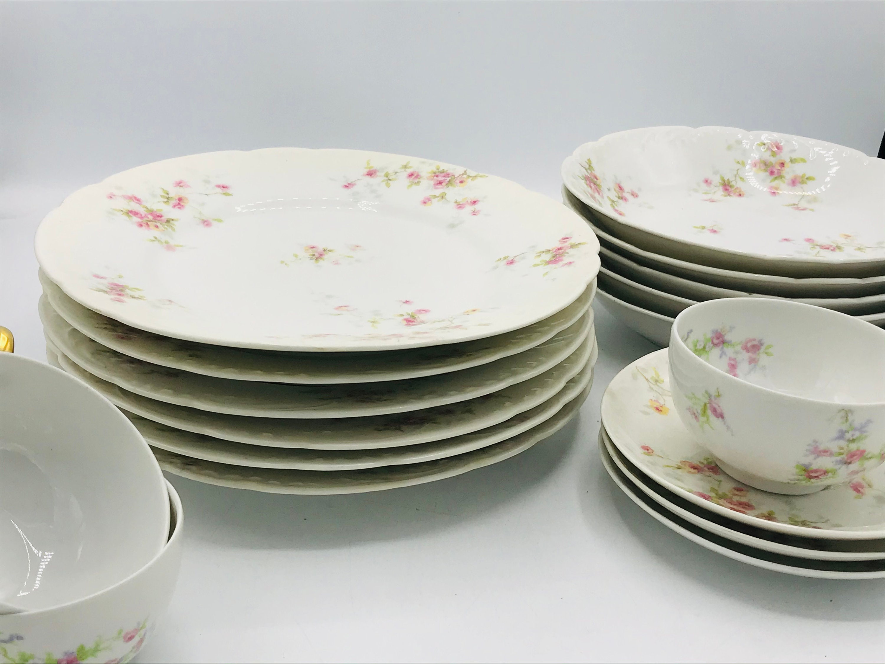 Vintage 17 PC Theodore Haviland Limoges - Set Roses -limoges