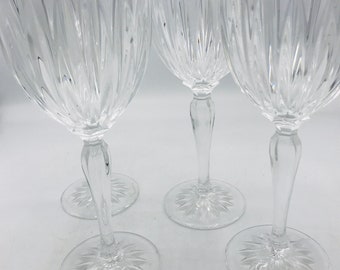 Vintage set of four Water  Wine Goblets "Classic" by CRISTAL D'ARQUES-DURAND Discontinued Pattern