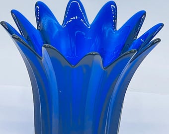 Studio Nova Cobalt Blue Glass Votive Candle Holder Vase Handmade in Portugal 4.25"