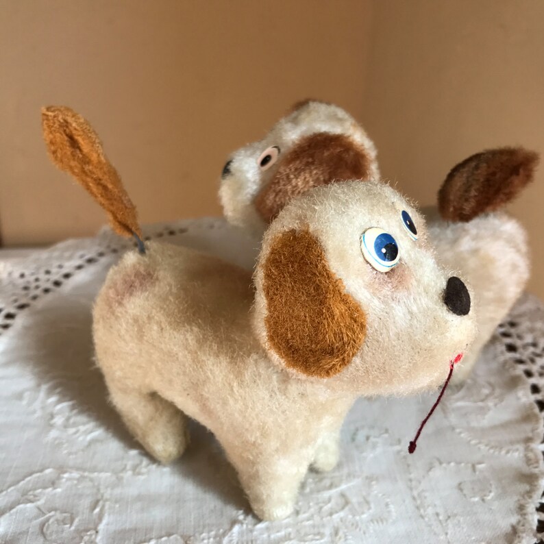 Vintage Pair of Puppy Dog Wind up Toys Tails Wag 1960's Etsy
