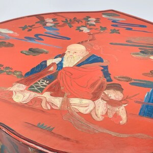 RARE Antique Lacquer Asian Gift Box Peach shaped Large- 16&quot; 20th Century