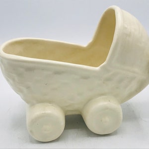 Vintage adorable Baby Cradle Planter-trinket Dish Perfect Shower Gift Decoration 6 Chip Free Matt finish image 2