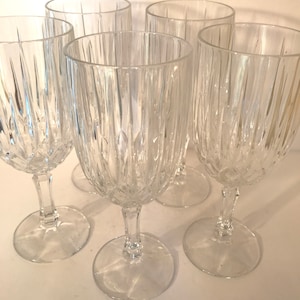 Vintage Set of (5) Gorham &quot;Regalta&quot; Crystal Wine Goblets - Excellent Condition