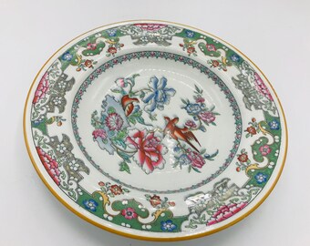 Antique Serving Bowl England featuring Sparrows, Birds and Flowers.- Registration Mark June 1850- 9 1/2"