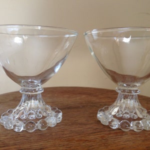 Vintage pair of Anchor Hocking Wine or Cocktail Sherbet Glasses Berwick Bubble Boopie Pattern image 1