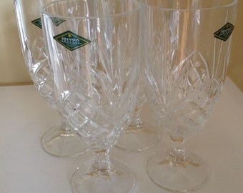 Vintage set of (4) Shannon Dublin  Lead Crystal Wine Glasses-Goblets- Great Condition-Never used Godinger