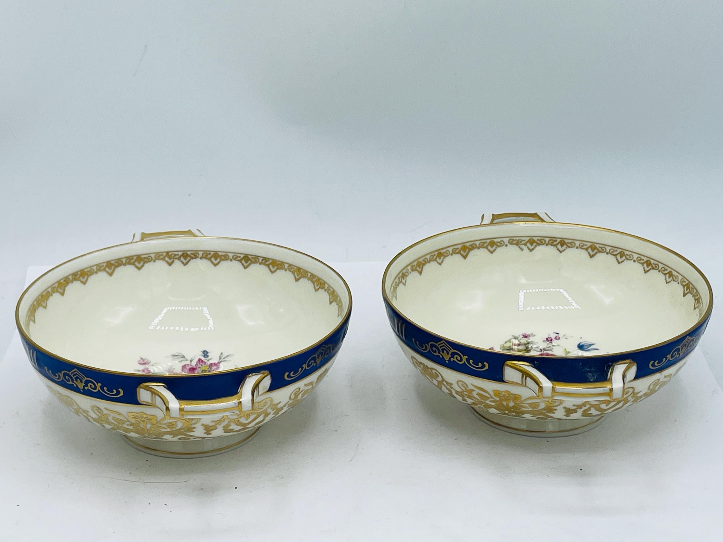 H & C Bohemia Czechoslovakia Coronado Cream Soup Bullion Bowls - 2 ...