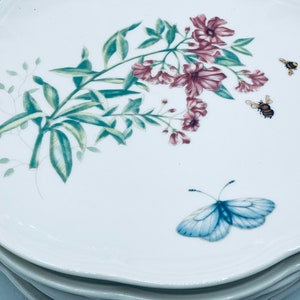 Set of 9 Lenox Butterfly Meadow SWALLOWTAIL Salad 9 Luncheon Plate New With Tags Butterflies image 2