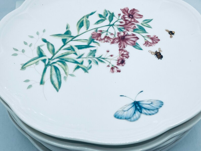 Set of 9 Lenox Butterfly Meadow SWALLOWTAIL Salad 9 Luncheon Plate New With Tags Butterflies image 2