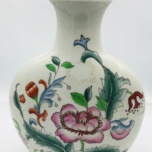 Vintage Seymour Mann China Blue Flora Vase dated No chips Beige and Mixed Bouquet-12 image 1