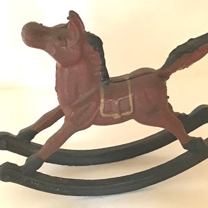 Vintage Solid Cast Iron  Rocking Horse- 7"