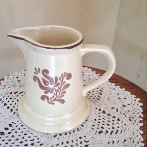 Vintage Pfaltzgraff Pitcher Creamer Brown Village pattern image 1