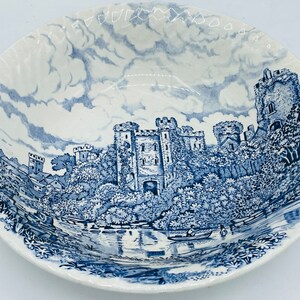 Vintage English Castles Blue by BARRATTS Blue Vegetable Serving Bowl Staffordshire 9 image 3