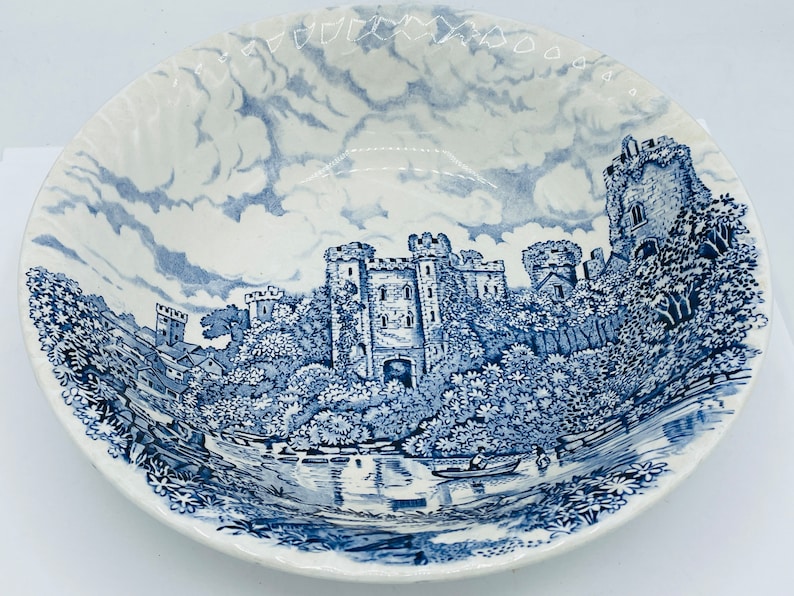 Vintage English Castles Blue by BARRATTS Blue Vegetable Serving Bowl Staffordshire 9 image 3