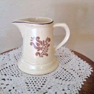 Vintage Pfaltzgraff Pitcher Creamer Brown Village pattern image 3