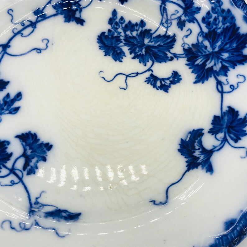 late 1800/'s Antique John Maddock Sons Flow Blue Virginia Dinner 9 34 Plate