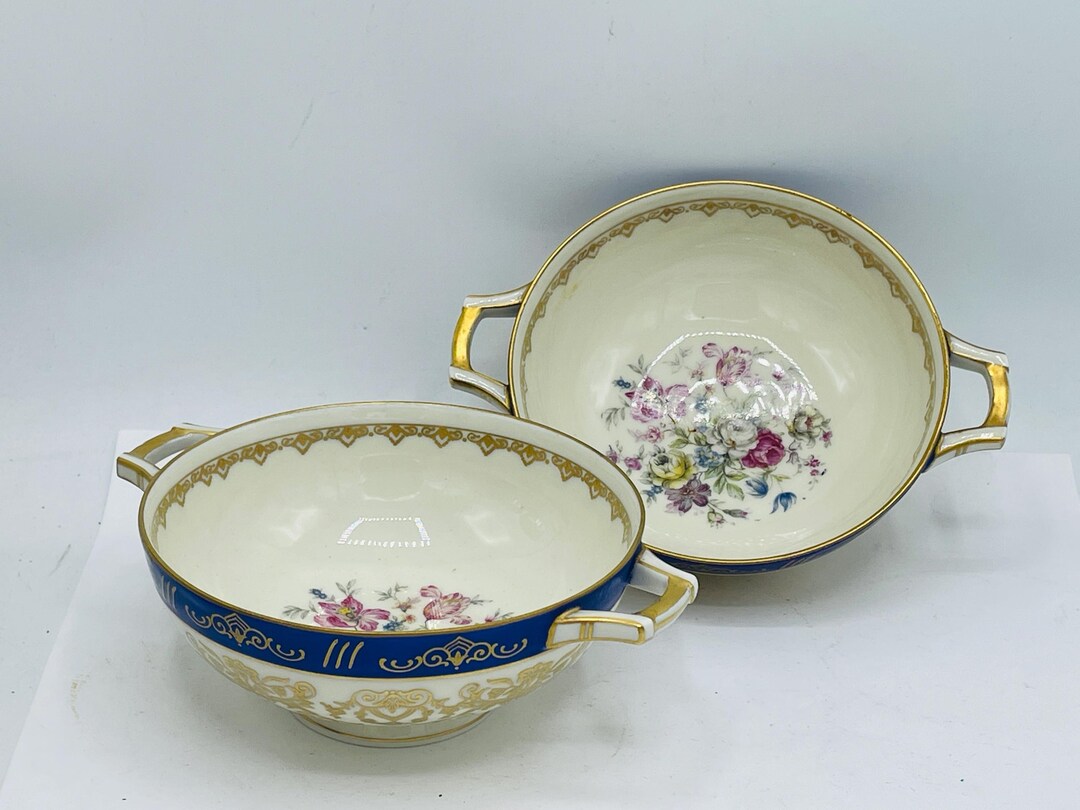 H & C Bohemia Czechoslovakia Coronado Cream Soup Bullion Bowls - 2 ...
