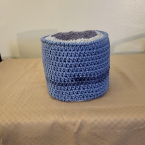 Blue Ridged Toilet Paper Cover