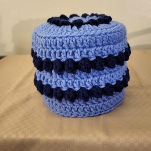 Blue Popcorn Toilet Paper Cover