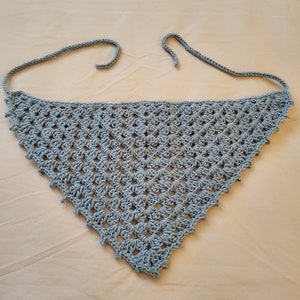 Blue Crochet Cotton Bandana