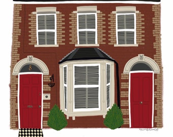 Personalised house illustration - PDF digital file only