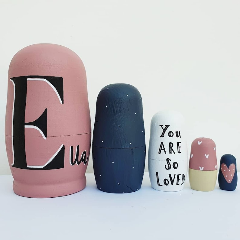 Personalised Name Nesting Dolls Name Nursery Decor Etsy