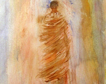 ORIGINAL WATERCOLOR - Windy Day on The Runway