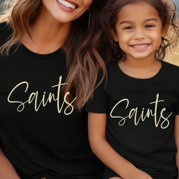 Black and Gold Saints Shirt for Adults, Youth, and Babies Louisiana Football New Orleans for Men and Women