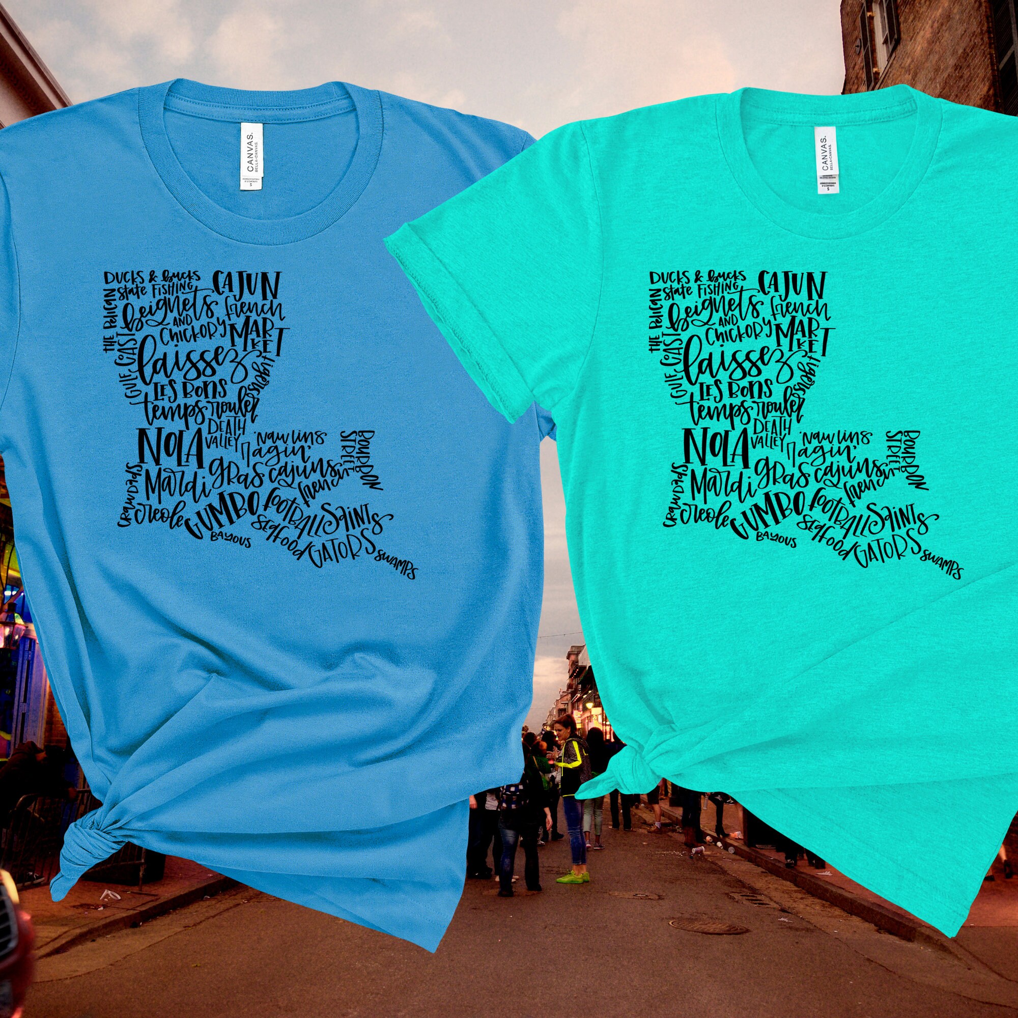 Louisiana Roots Word Collage Shirt Native Cajun Tee New Orleans Mardi Gras  Girls Trip Matching Shirts 
