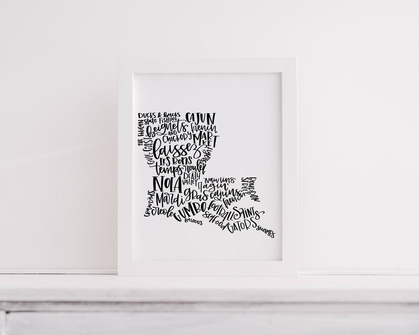 Louisiana Word Art Print/home Decor/housewarming Gift Idea/new Etsy
