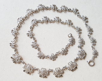 Vintage silver and marcasite collier necklace, Scandinavia, 1950s (F1059A)