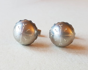 Vintage Pewter cufflinks by Jokkmokks Tenn, Sweden. 1970s (F1148M)