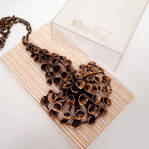 Hannu Ikonen - Huge Reindeer Moss Bronze Pendant - Valo-Koru - Finland - 1970s (F5088C )