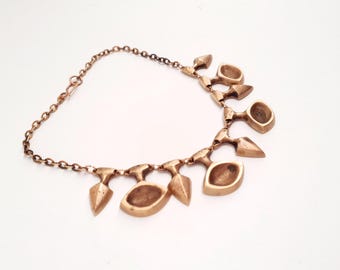 Eric Scott Robbert - Naszyjnik z brązu odlewanego w piasku - Trosa - Szwecja - lata 70. (F5139)