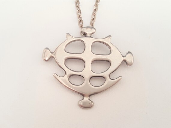 Eivind Hillestad, Vintage abstract pewter pendant,