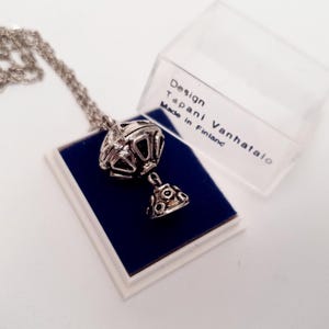Tapani Vanhatalo - Silverplated Miniature &#39;Komsekule&#39; Pendant - Ajan Koru - Finland - 1970s (F5088J)