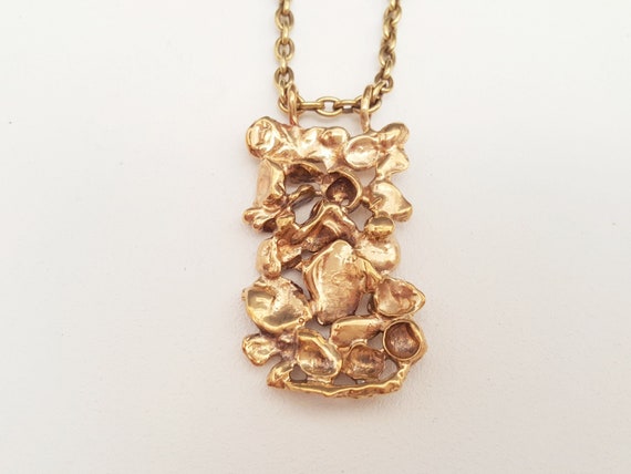 Owe Johansson, brutalist bronze necklace, Finland,