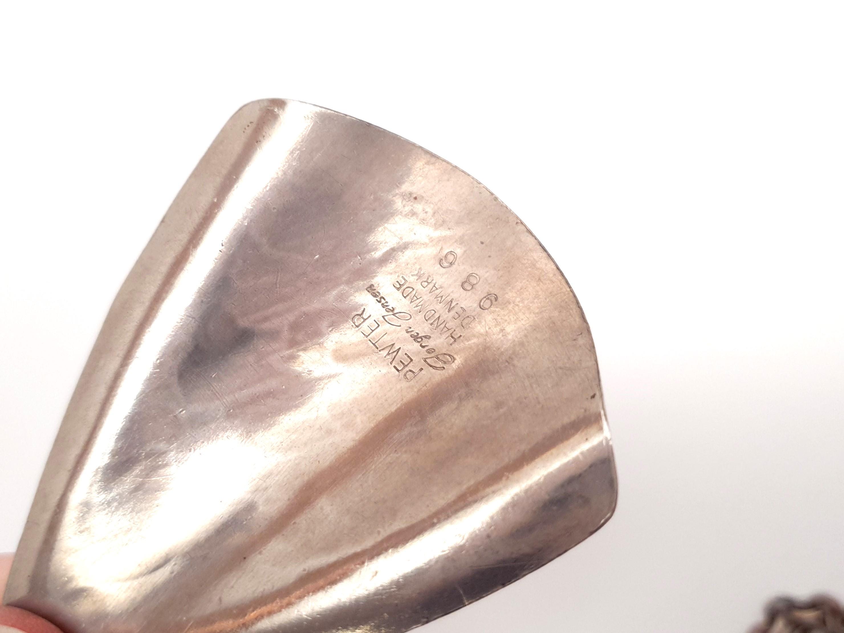 Jørgen Jensen - Modernist Pewter Pendant - No 986 - Denmark